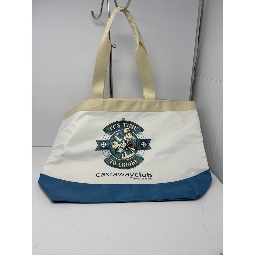 Disney Cruise Line 25th Silver Anniversary Captain Mickey & Minnie Tote Bag NWT